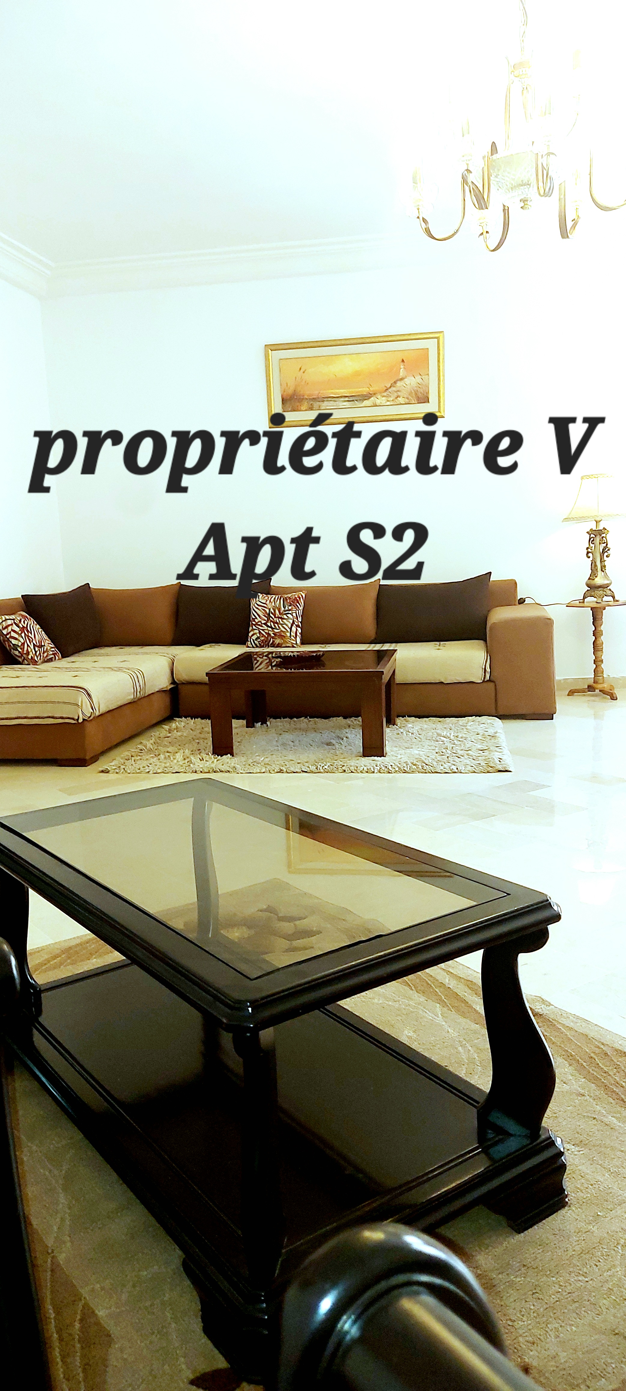 La Marsa El Aouina Vente Appart. 3 pices Particulier v s2 proche lac2 cit palmeraies