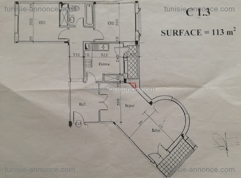 Vente Appart. 3 pices - Tunisie