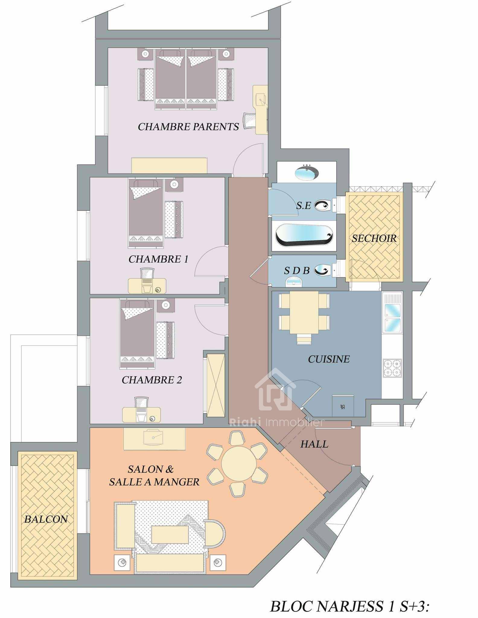 Ezzahra Ezzahra Vente Appart. 3 pices Appartement au rsidence