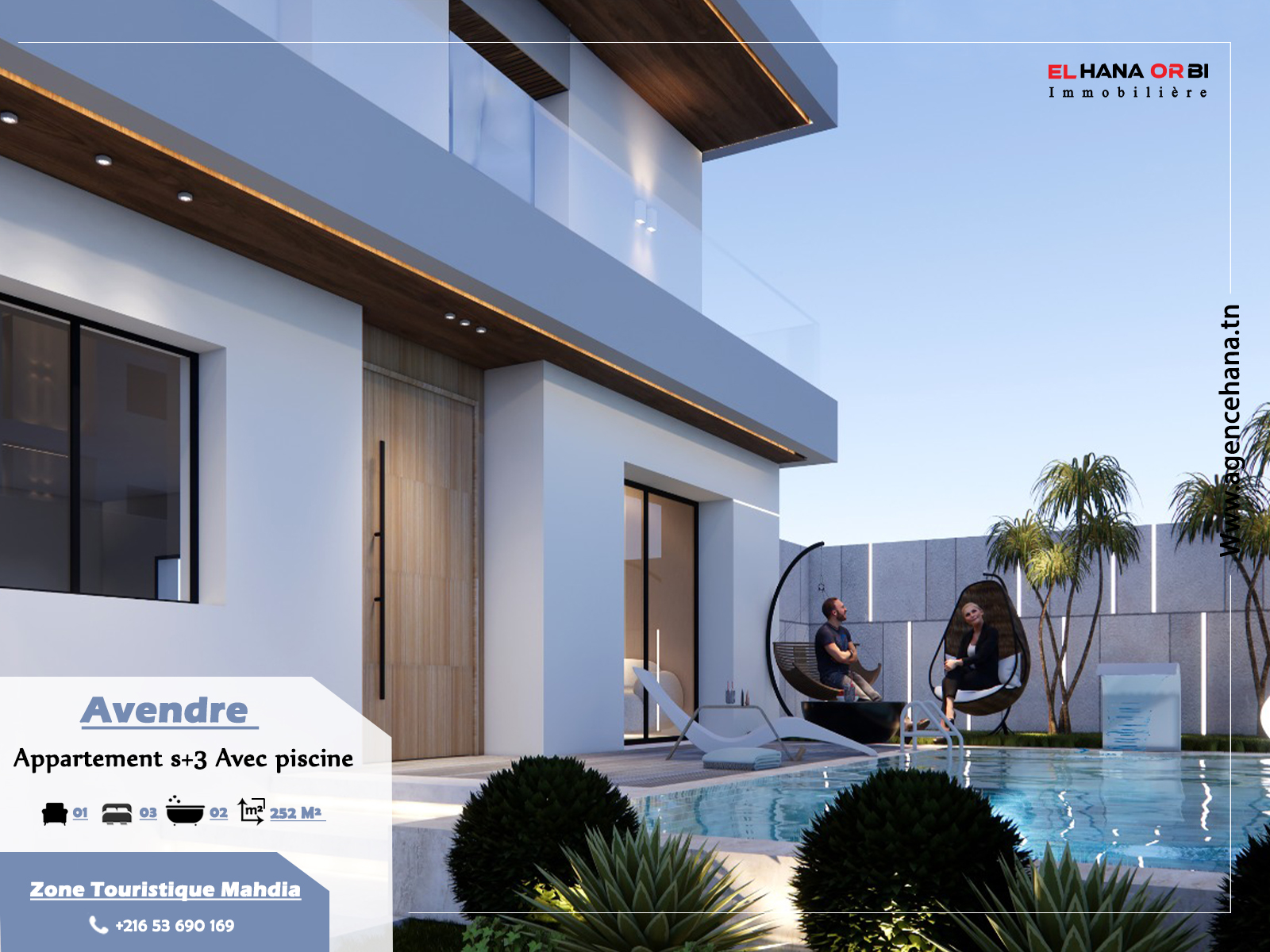 Mahdia Mahdia Vente Appart. 3 pices S3 avec piscine en plein zone touristique mahdia