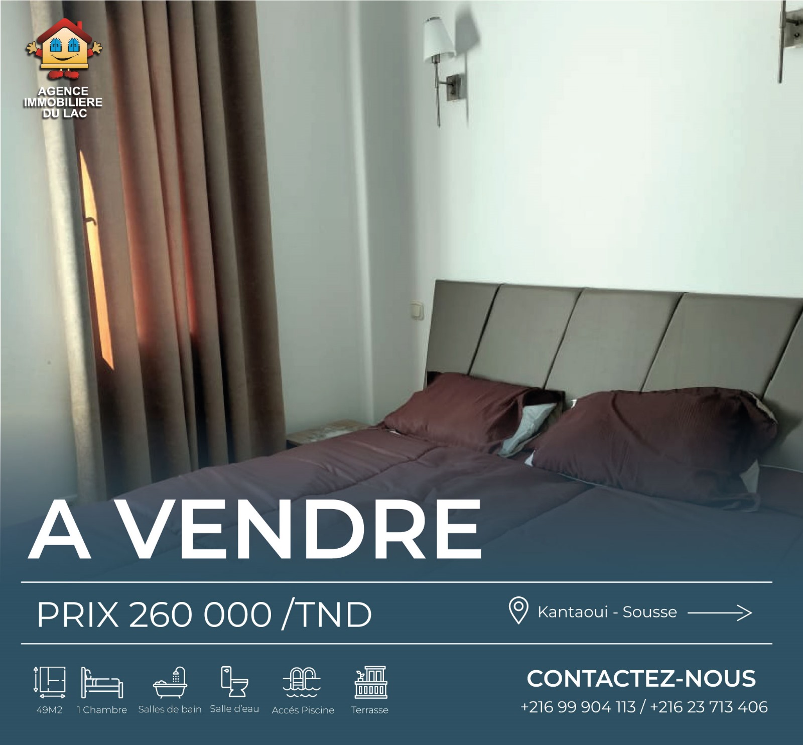 Vente Appart. 2 pices - Tunisie