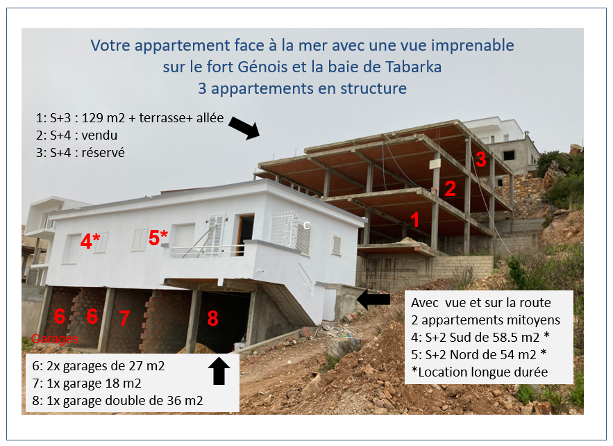 Tabarka Tabarka Vente Appart. 3 pices Plateforme pour un appartement 3 pices