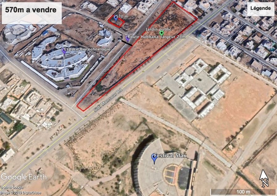 Sfax Ville Habbana 2 Vente Surfaces Terrain titr 570m carr