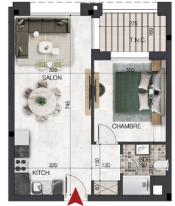 Nabeul&nbsp;Cite El Mahrsi 3&nbsp;Vente&nbsp;Appart. 1 pi�ce&nbsp;A  appartement s1  sidi mahersi ref1385a