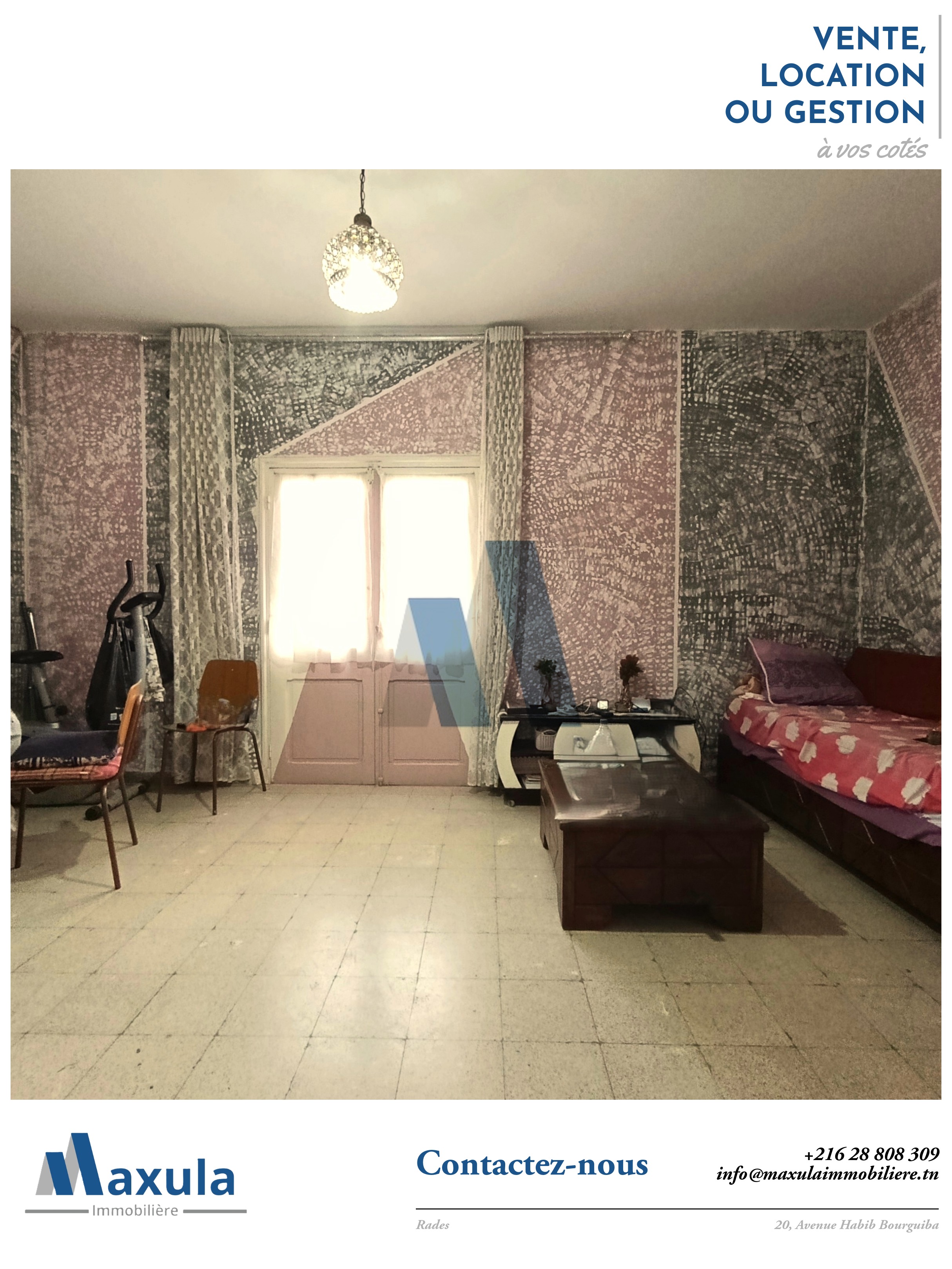 Rades&nbsp;Cite Snit&nbsp;Vente&nbsp;Appart. 3 pi�ces&nbsp;Appartement s2 au 1er etage a rades snit