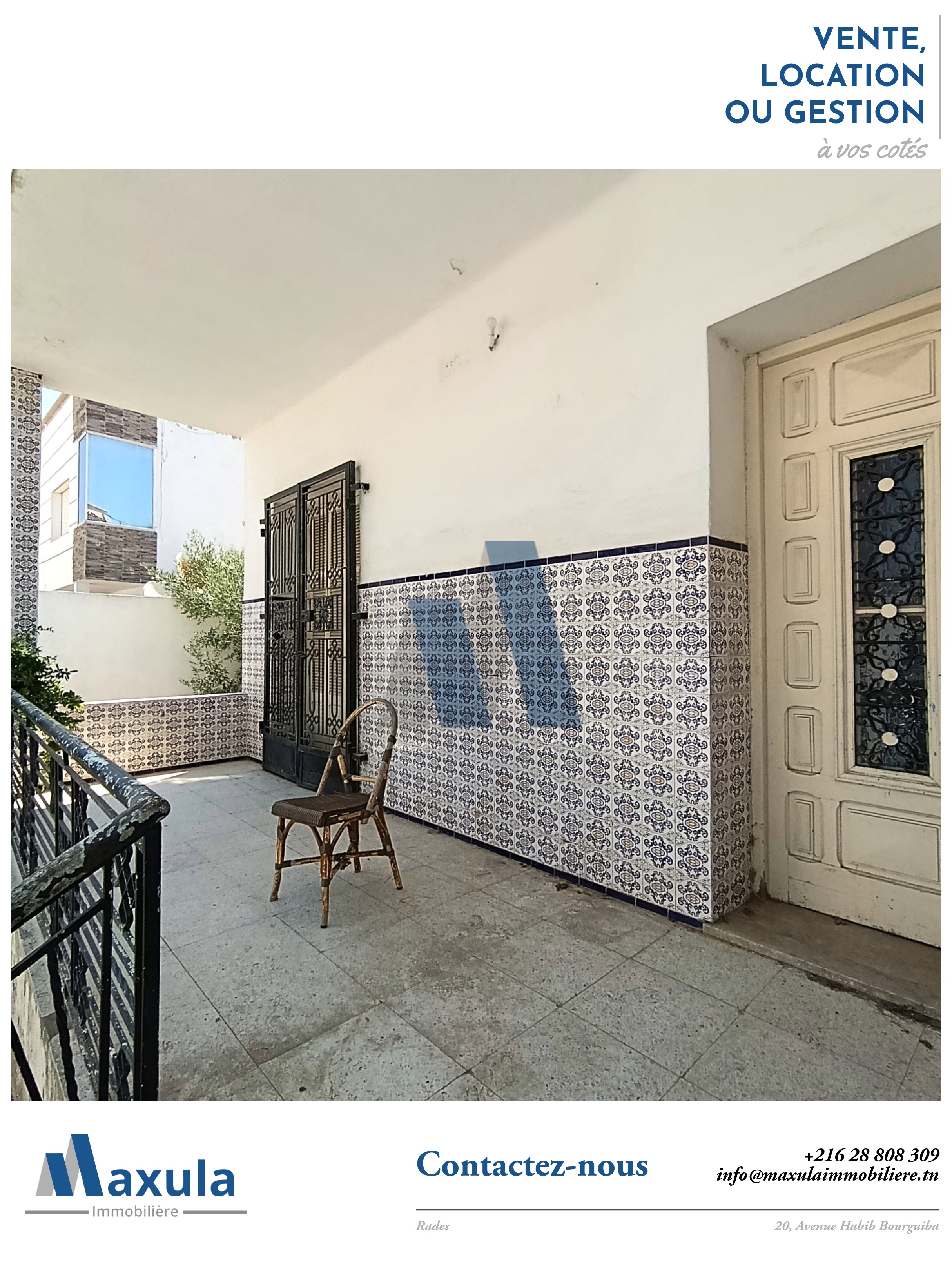 Ben Arous&nbsp;Ben Arous&nbsp;Vente&nbsp;Appart. 4 pi�ces&nbsp;Villa s3 a renover a ben arous