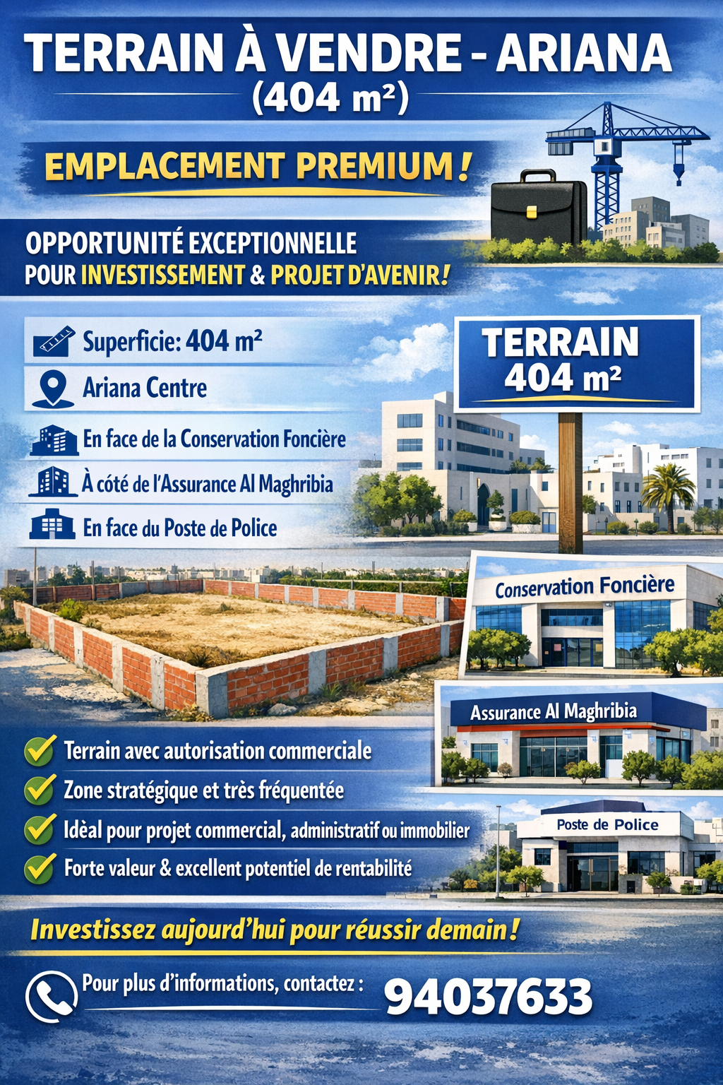 Ariana Ville&nbsp;Ariana&nbsp;Terrain&nbsp;Terrain nu&nbsp;Terrain ariana emplacement premium