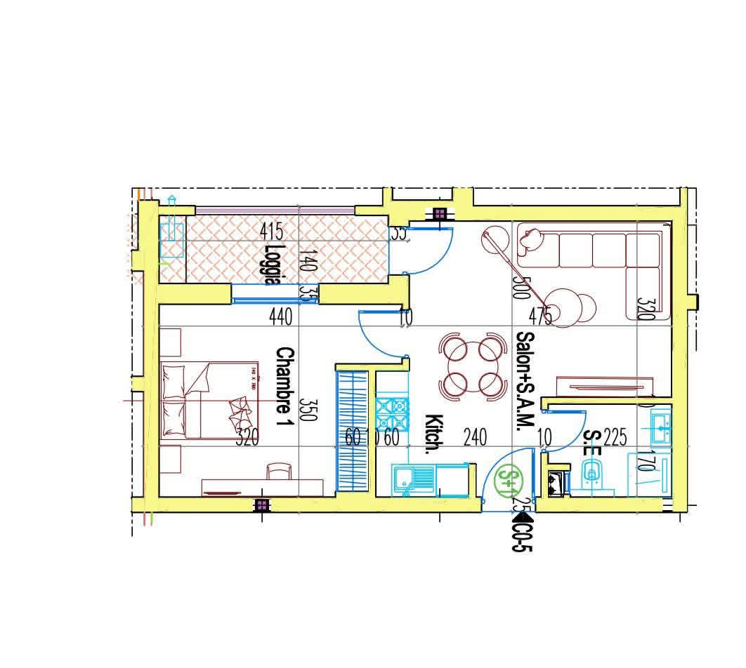 La Soukra&nbsp;La Soukra&nbsp;Vente&nbsp;Appart. 2 pi�ces&nbsp;Appartement s1 � la soukra