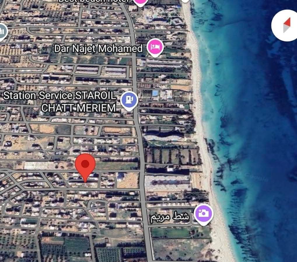 Akouda&nbsp;Chatt Meriem&nbsp;Vente&nbsp;Surfaces&nbsp;Terrain constructible  248 m et 298 m chatt mariem