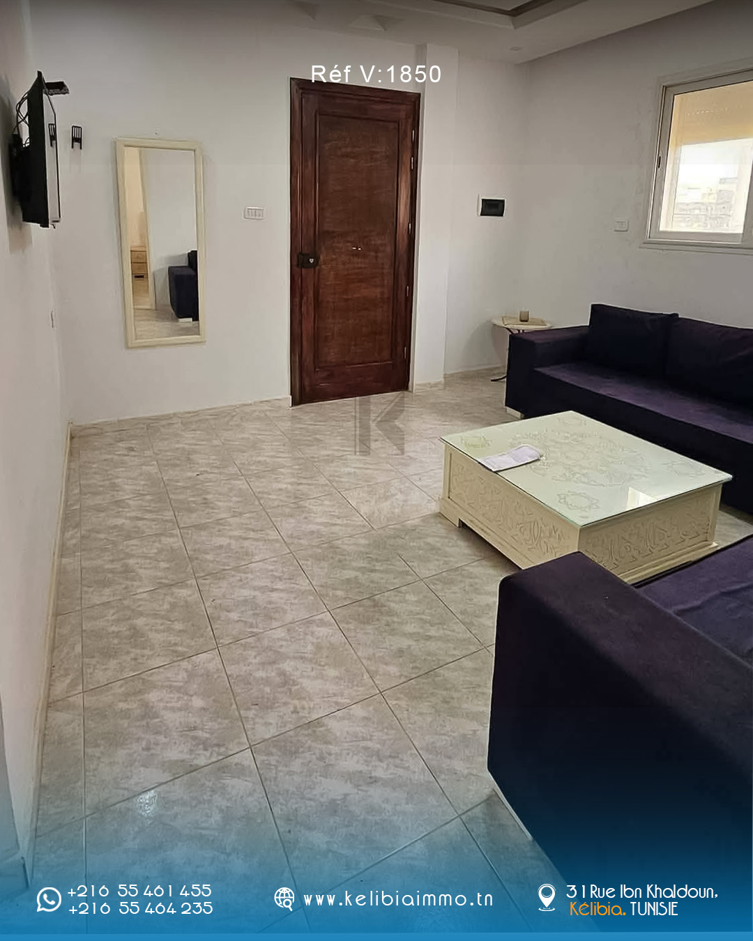 Kelibia&nbsp;Kelibia&nbsp;Vente&nbsp;Appart. 2 pi�ces&nbsp;Appartement a seulement 5 minutes de la plage