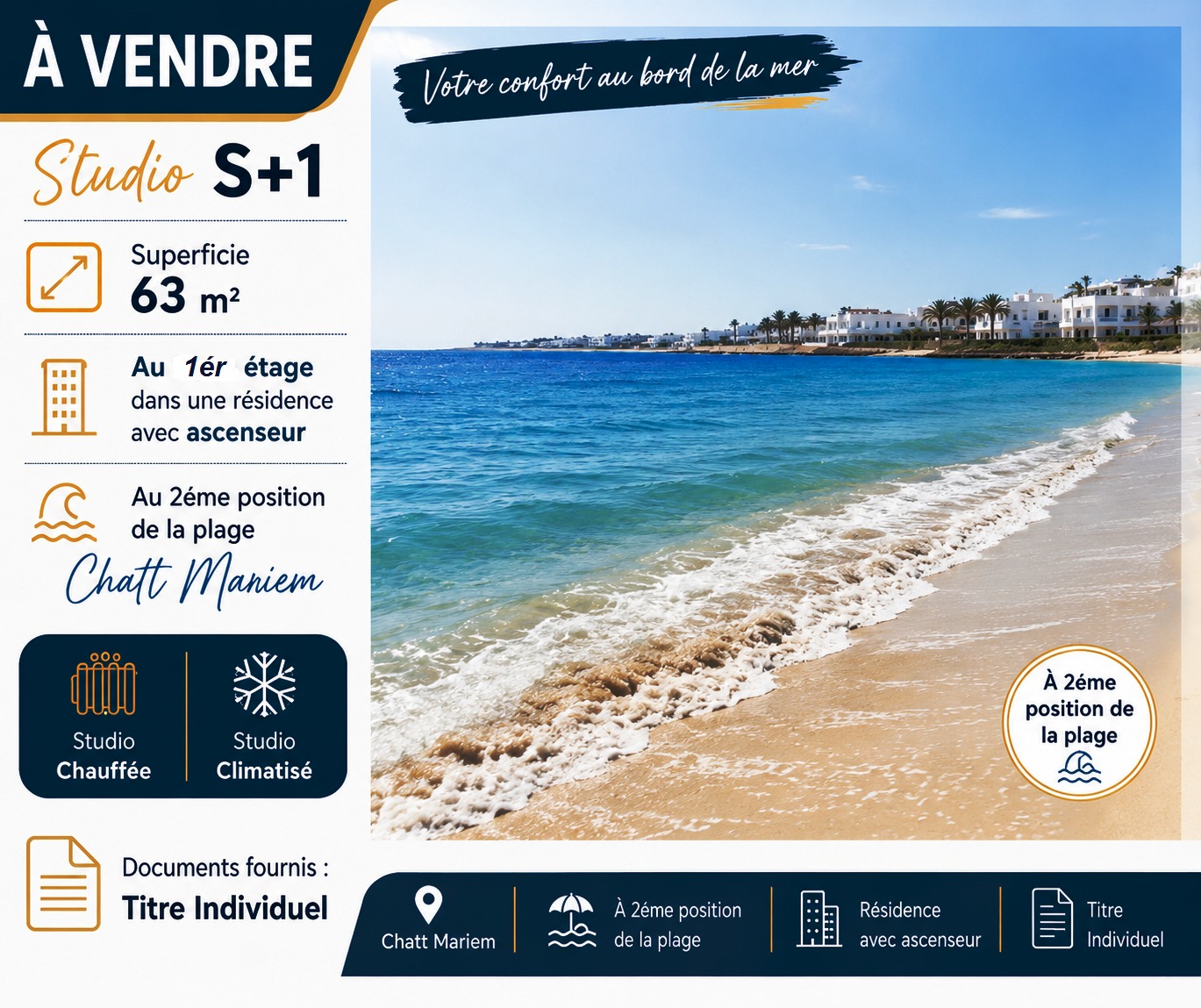 Vente&nbsp;Appart. 2 pi�ces - Tunisie