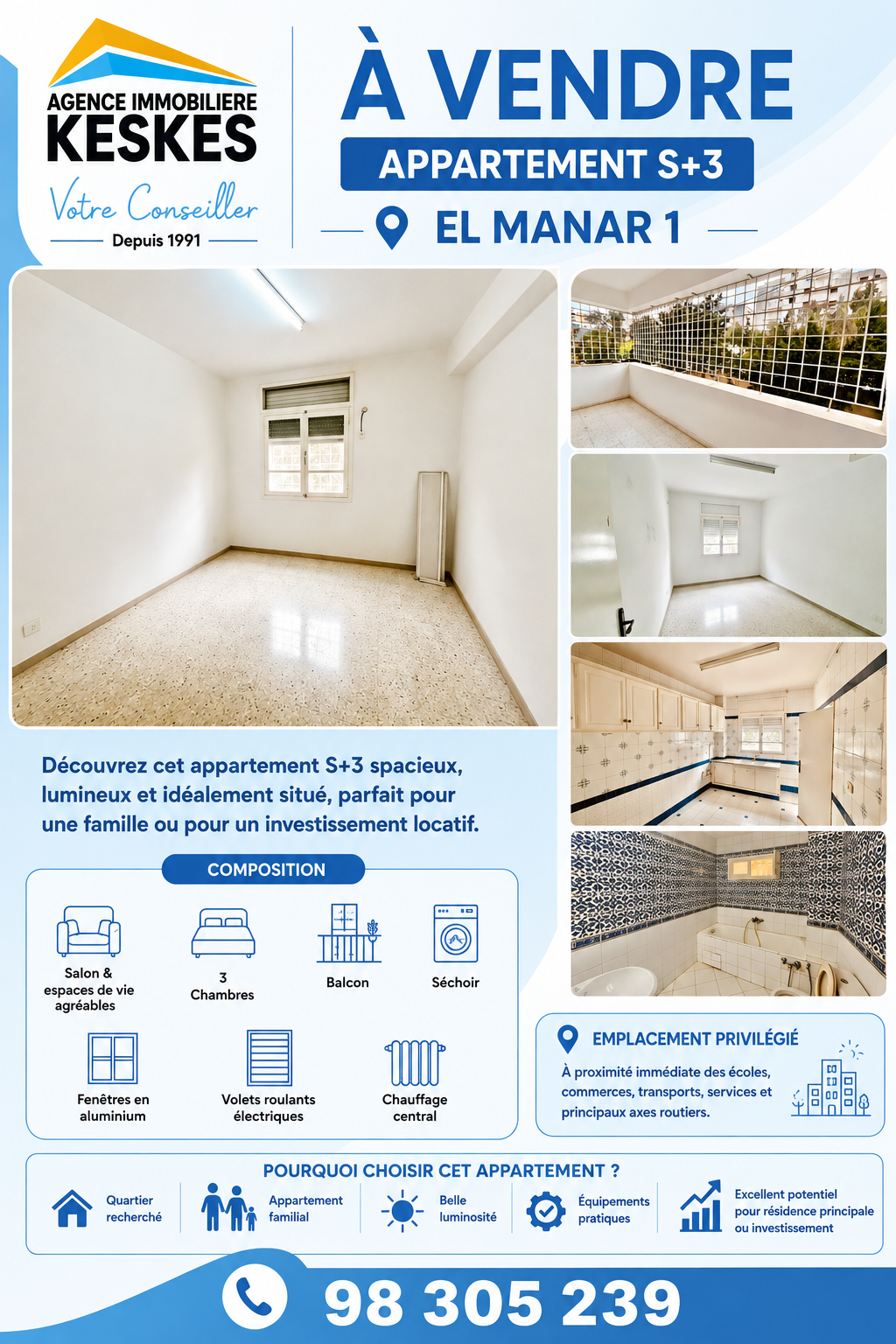 Vente&nbsp;Appart. 5 pi�ces+ - Tunisie